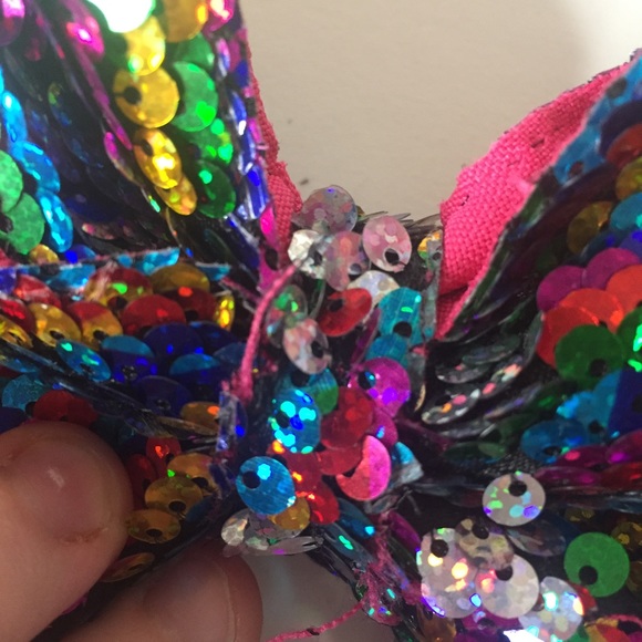❤️ Rainbow sequin big head bow hair clip - Picture 11 of 11